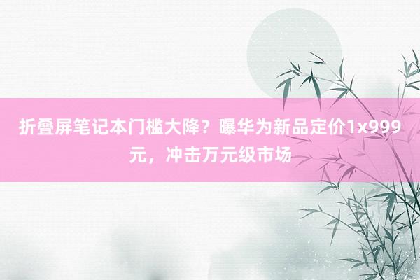 折叠屏笔记本门槛大降？曝华为新品定价1x999元，冲击万元级市场