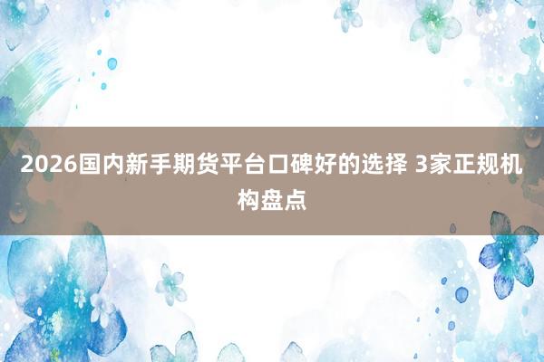 2026国内新手期货平台口碑好的选择 3家正规机构盘点