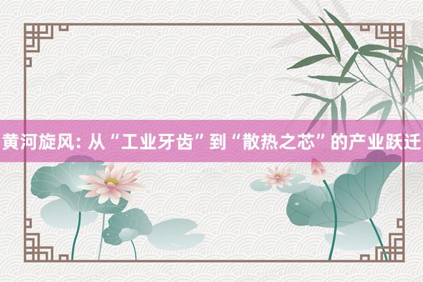 黄河旋风: 从“工业牙齿”到“散热之芯”的产业跃迁