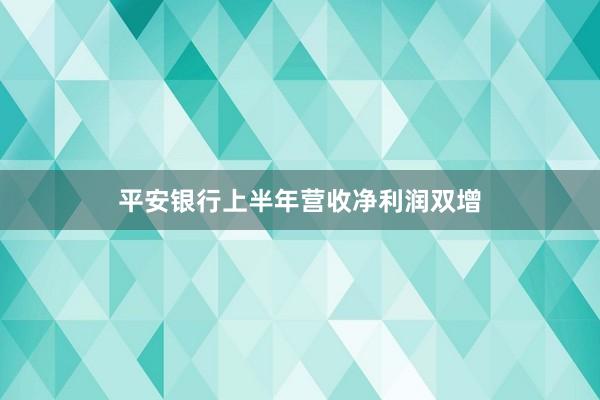 平安银行上半年营收净利润双增