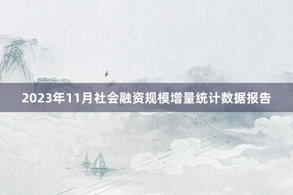 2023年11月社会融资规模增量统计数据报告