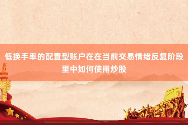 低换手率的配置型账户在在当前交易情绪反复阶段里中如何使用炒股