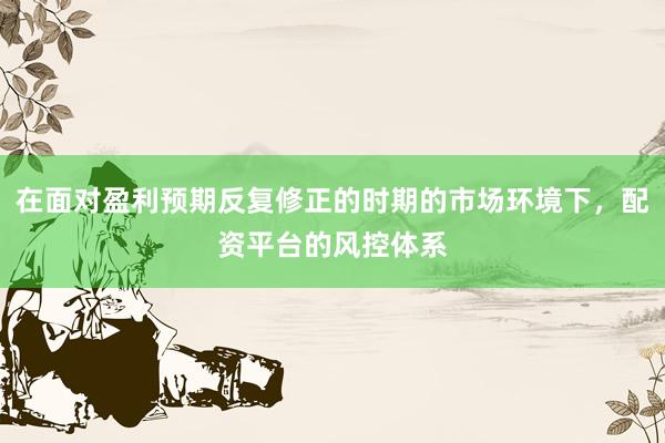 在面对盈利预期反复修正的时期的市场环境下，配资平台的风控体系