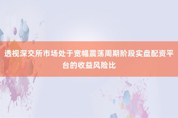 透视深交所市场处于宽幅震荡周期阶段实盘配资平台的收益风险比