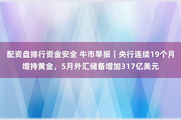 配资盘排行资金安全 牛市早报｜央行连续19个月增持黄金，5月外汇储备增加317亿美元