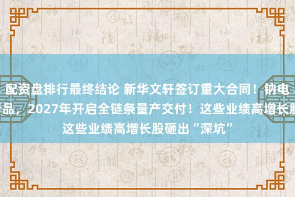 配资盘排行最终结论 新华文轩签订重大合同！钠电池龙头发布新品，2027年开启全链条量产交付！这些业绩高增长股砸出“深坑”